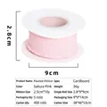 Cherry pink linen ruffled ribbon for bouquet packaging and DIY gift decoration roll - 2.5cm Cardboard Roll / Sakura Pink