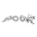 Sparkling S925 sterling silver infinity snake earrings with cubic zirconia stones - Silver Snake Rhinestone Studs (SE403-P)