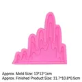 Moule en silicone rose en forme de montagne pour pâtisserie et résine DIY - 4# Chaîne de Montagnes Fluide / Rose