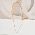 Cerchietto vintage dorato con strass colorati a forma di fiori e motivi a vite - Strass AB Oro