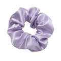 Elegant lavender purple satin scrunchie with smooth silk texture and soft shine - Purple