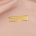 Golden stainless steel rectangle pendant with hollow butterfly design for DIY jewelry - Gold (MP340-5)