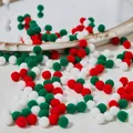DIY Christmas plush balls in red white and green 1cm size pack of 300 pieces - Green Mix (1cm, 300pcs/pack)