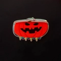 Halloween pumpkin hair claw clip with holographic laser effect for spooky styling - Small Iridescent Red Pumpkin