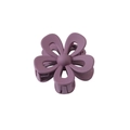 Macro detail of the purple flower hair claw clip with a matte frosted acrylic finish - Hollow - Purple