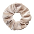 Champagne velvet zipper scrunchie hair tie with hidden pocket for storage - Off White