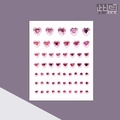 Adesivi con strass rosa a forma di cuore in varie dimensioni per decorazioni fai-da-te - 57 Pezzi 4 Dimensioni Cuore / Rosa