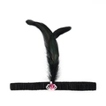 Bandeau Gatsby 1920 vintage avec plumes noires et détail de pierre rose en forme de larme - 1920 - Couronne Rose