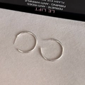 Minimalist silver C-shaped hoop earrings with a polished metallic finish for women - 34# Small (925 Sterling Silver Earring Post) / 3cm