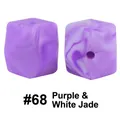 Perle in silicone 17mm marmo viola e bianco per giocattoli da dentizione e gioielli fai da te - 68# Marmo Viola e Bianco
