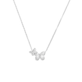 Collana in acciaio al titanio argentato con pendente a doppia farfalla elegante - N307187-Collana con Ciondolo a Doppia Farfalla Argento