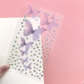 Purple butterfly face stickers with iridescent rhinestones for fairy eye makeup looks - Purple Butterfly Rhinestones (BJA-609)