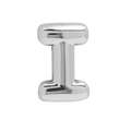 Polished silver metal bubble letter I charm for DIY bracelet customization - Silver Letter-I