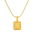 Vintage 18K gold plated stainless steel snake chain with letter X relief pendant - Letter X