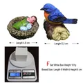 Ensemble de figurines de jardin en résine avec oiseau bleu et bébé dans un nid, poids 101g - Ensemble Famille Gnome F (2 pièces)