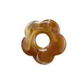 Eco-friendly amber brown acrylic five-petal flower charm for DIY jewelry design - Caramel Texture