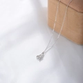 Elegant S925 sterling silver zodiac pendant necklace with sparkling diamonds in silver finish - Leo Silver Color