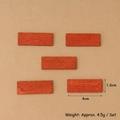 5-piece set of mini red-brown wooden rectangular DIY sleigh accessories 4cm x 1.5cm - Wooden Plate Set 2 (5pcs)