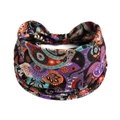 Boho-Yoga-Stirnband mit Paisleymuster und breitem elastischem Band in Lila und Türkis - Oberteile / Violettes Blaugrünes & Oranges Paisleymuster (#87)