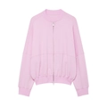 Chaqueta bomber rosa para mujer con cremallera y cuello acanalado de moda - S / Tops / Rosa