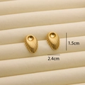 Elegant 18K gold-plated shell-shaped titanium steel stud earrings, size 2.4cm by 1.5cm - R192 Oval Stripes / Gold