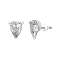 Elegant S925 sterling silver stud earrings with pear-cut zircon stones in silver finish - Lze02-p
