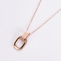 Elegante collana in oro rosa con ciondolo geometrico e dettagli ovali e verticali - Oro rosa