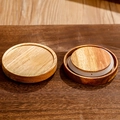 Bamboo storage jar lid with airtight silicone ring in a natural wood grain finish - Lid Style 2 / Lid Only