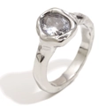 US 8 Small Hollow Pigeon Egg Style Silver
