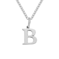 Collana in acciaio inossidabile argento con ciondolo a forma di lettera B maiuscola. - Stile Lettera B (B-Color Acciaio/1Pz) / Colore acciaio