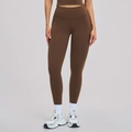 High-waisted lift yoga leggings for women in coffee brown quick-dry elastic fabric - S / Chocolate Brown