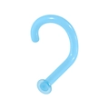 Blue L-shaped nose stud piercing made of translucent smooth plastic material - Transparent Light Blue 1x6.5x2mm