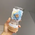 Mini glass dome with blue dried flowers and cork base featuring Especially For You tag - Sky Blue Wishing Bottle / 6.5*12.5cm