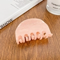 Light pink marble acetate hair claw clip for women on a rustic wooden table setting - 6.8cm / Peach Pink