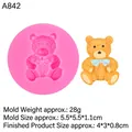Pink silicone teddy bear mold for DIY cake topper and chocolate with 4cm finished bear - 4# Woven Bear / Pink