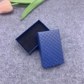 Dark blue rectangular jewelry box with diamond texture and black sponge insert - Blue
