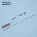 Reusable 0.8cm Tritan straw set in dusty pink with silicone tip and cleaning brush - 0.8cm Diameter / Smoky Pink