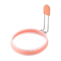 Stampo rotondo per uova in silicone arancione con manico in metallo pieghevole - Arancione semitrasparente