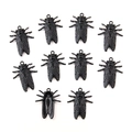Set of 10 black electrophoretic metal cicada pendants for DIY jewelry making - Style 5 28x28mm
