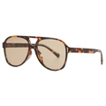 Retro double-bridge aviator sunglasses with tortoiseshell frames and brown lenses - Tortoiseshell Frame Light Tea Lens