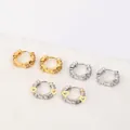 Exquisitos pendientes de aro en oro y plata con pavé de circonitas para mujer - Pendientes de Aro Pequeños con Pavé de Circonitas (A-162 Pendientes de Oro)