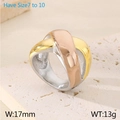 Tricolor intertwined stainless steel ring with gold, rose gold, and silver finishes - US 7 / Three Colors