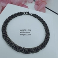 6mm black Byzantine stainless steel necklace for men 22cm chain length 21g weight - 6mm*22cm / Black
