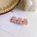Pink bear shaped cute hair clips in resin material for girls daily hair styling - Pink Bear