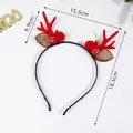 Christmas headband with red reindeer antlers, golden glitter ears and fuzzy pom poms - Antler Mushroom