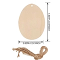 Oval wooden Christmas ornament tag with jute twine, size 7.8x5.8cm for DIY crafts - Ellipse / 10 Pieces Pack