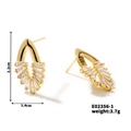 Dettaglio delle dimensioni di orecchini in rame placcato oro con zirconi cubici - Oro (E02356-1)