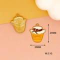 Detailed size view of honey jar charms featuring enamel finish and measurements - 2 Honey Pot