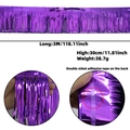 Purple metallic foil fringe curtain banner 30x300cm for party wall decoration - Shiny Purple