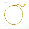 Bracelet de cheville en acier inoxydable doré 2mm avec fermoir mousqueton réglable - Chaîne Fine 2mm (YYA023047)
